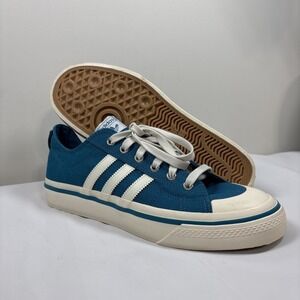 Adidas Nizza Mens 9.5 RF 74 Originals Blue White Sneakers Retro HQ8566 Classic